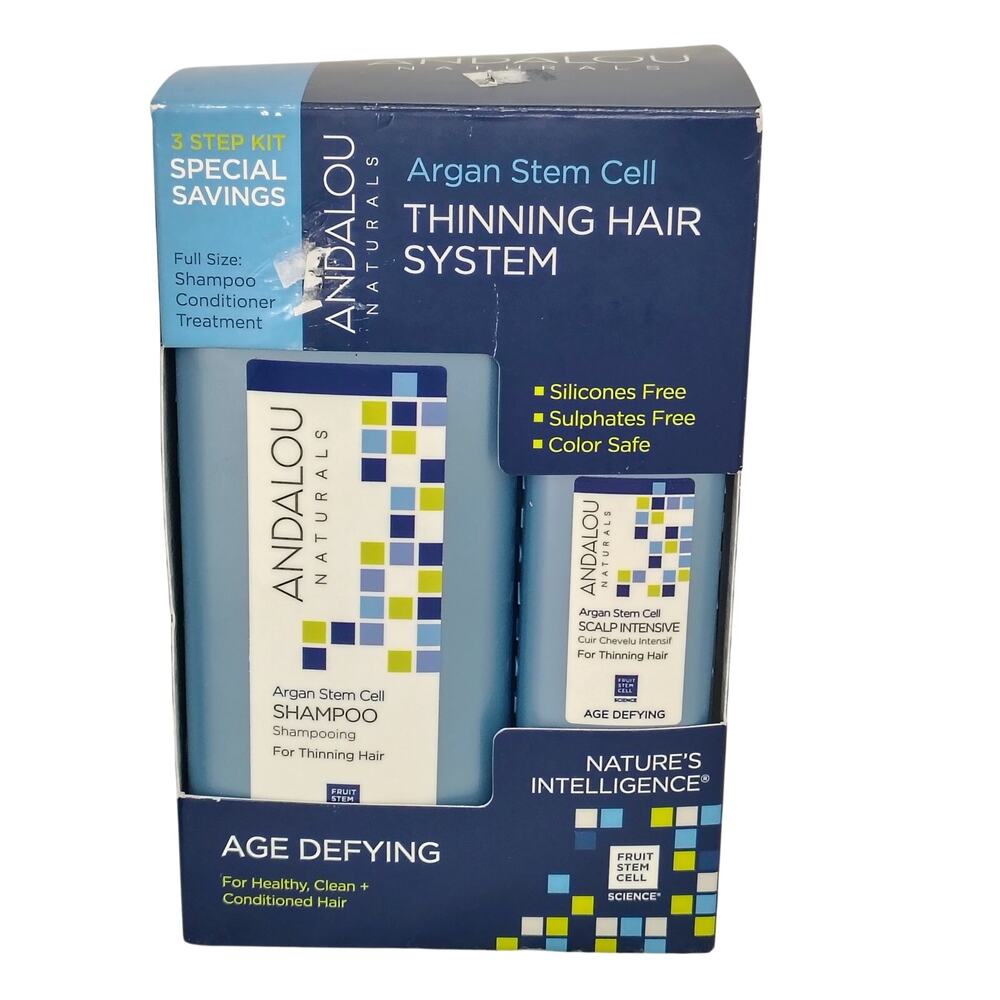 Andalou Argan Stem Cell Thinning Hair System Shampoo Conditioner Treatment NEW